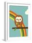 Owl and Rainbow-Dicky Bird-Framed Premium Giclee Print