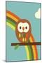 Owl and Rainbow-Dicky Bird-Mounted Premium Giclee Print