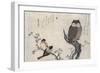 Owl and Two Eastern Bullfinches, Birds Compared in Humorous Songs, c.1791-Kitagawa Utamaro-Framed Giclee Print