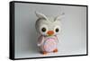 Owl Baby Pink Barn Owl-null-Framed Stretched Canvas