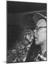 Owl Biting Man's Nose-Peter Stackpole-Mounted Photographic Print