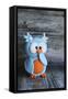 Owl Blue Ooops-null-Framed Stretched Canvas