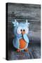 Owl Blue Ooops-null-Stretched Canvas