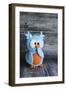 Owl Blue Ooops-null-Framed Photographic Print