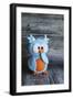 Owl Blue Ooops-null-Framed Photographic Print