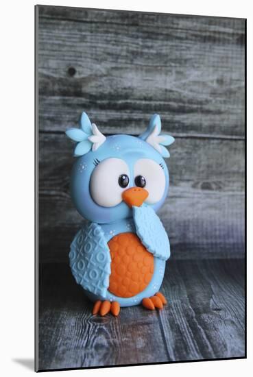 Owl Blue Ooops-null-Mounted Photographic Print
