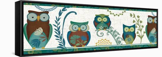 Owl Blues III-Veronique Charron-Framed Stretched Canvas