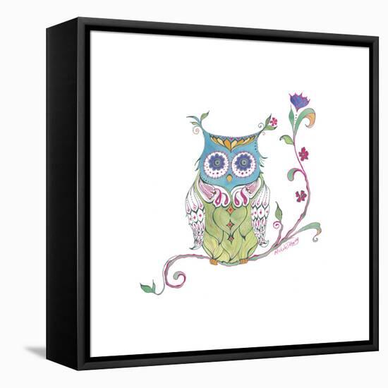 Owl Branch-null-Framed Stretched Canvas