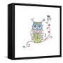 Owl Branch-null-Framed Stretched Canvas