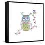 Owl Branch-null-Framed Stretched Canvas