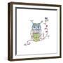 Owl Branch-null-Framed Premium Giclee Print