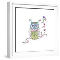 Owl Branch-null-Framed Giclee Print