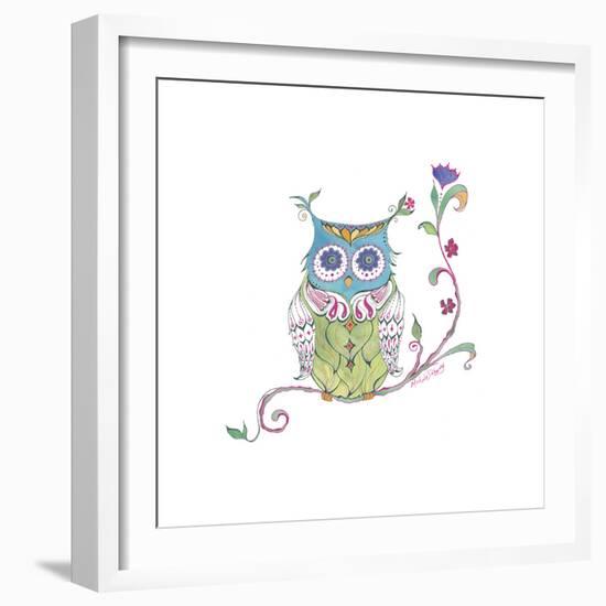 Owl Branch-null-Framed Giclee Print