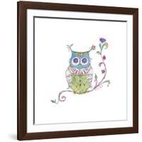 Owl Branch-null-Framed Giclee Print