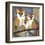 Owl Family Portrait-Blenda Tyvoll-Framed Art Print