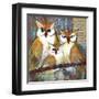 Owl Family Portrait-Blenda Tyvoll-Framed Art Print