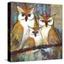 Owl Family Portrait-Blenda Tyvoll-Stretched Canvas