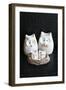 Owl Family Taupe-null-Framed Photographic Print