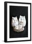 Owl Family Taupe-null-Framed Photographic Print
