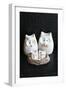 Owl Family Taupe-null-Framed Photographic Print