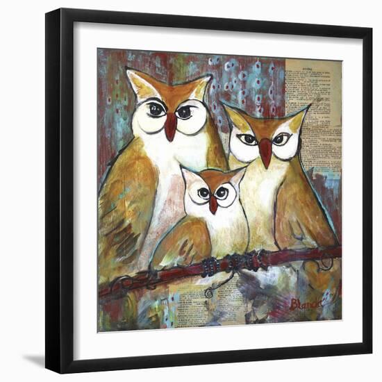 Owl Family-Blenda Tyvoll-Framed Premium Giclee Print