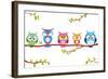 Owl Five-Julka-Framed Art Print