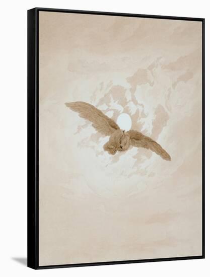 Owl Flying Against a Moonlit Sky, 1836-1837-Caspar David Friedrich-Framed Stretched Canvas