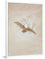 Owl Flying Against a Moonlit Sky, 1836-1837-Caspar David Friedrich-Framed Premium Giclee Print