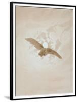 Owl Flying Against a Moonlit Sky, 1836-1837-Caspar David Friedrich-Framed Premium Giclee Print