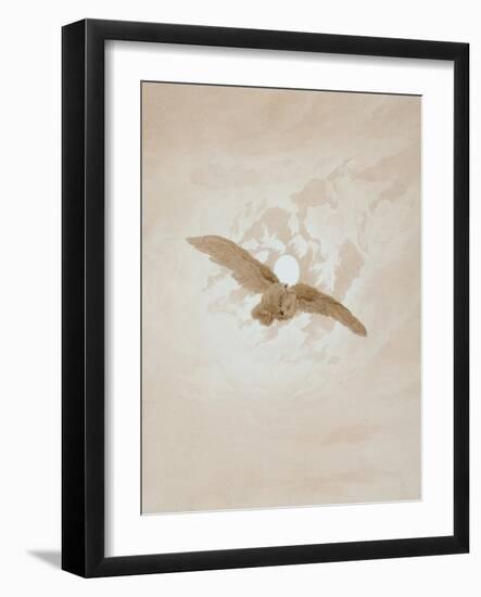 Owl Flying Against a Moonlit Sky, 1836-1837-Caspar David Friedrich-Framed Giclee Print