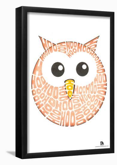 Owl Hoo Text Poster-null-Framed Poster