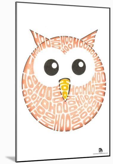 Owl Hoo Text Poster-null-Mounted Poster