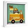 Owl in Firetruck and Squirrel-Nancy Lee-Framed Art Print