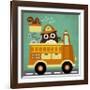 Owl in Firetruck and Squirrel-Nancy Lee-Framed Art Print