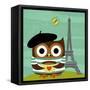 Owl in Paris-Nancy Lee-Framed Stretched Canvas