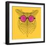 Owl in Pink Glasses-Lisa Kroll-Framed Premium Giclee Print