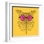 Owl in Pink Glasses-Lisa Kroll-Framed Art Print