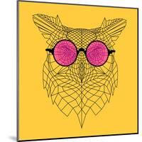 Owl in Pink Glasses-Lisa Kroll-Mounted Art Print