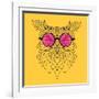 Owl in Pink Glasses-Lisa Kroll-Framed Art Print