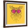 Owl in Pink Glasses-Lisa Kroll-Framed Art Print