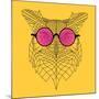 Owl in Pink Glasses-Lisa Kroll-Mounted Art Print