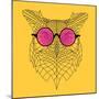 Owl in Pink Glasses-Lisa Kroll-Mounted Art Print