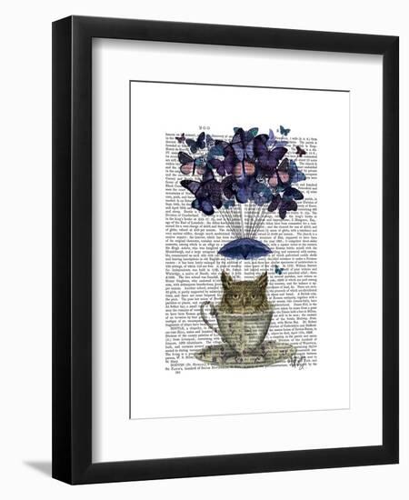 Owl in Teacup-Fab Funky-Framed Art Print