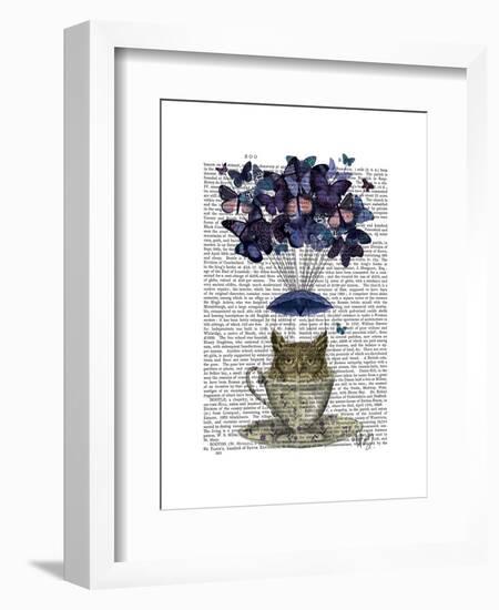 Owl in Teacup-Fab Funky-Framed Art Print