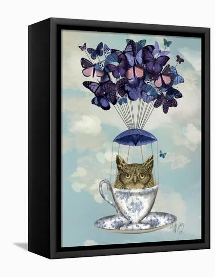 Owl in Teacup-Fab Funky-Framed Stretched Canvas