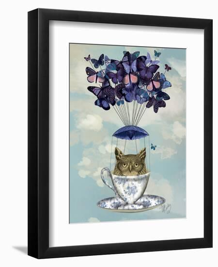 Owl in Teacup-Fab Funky-Framed Art Print