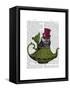Owl In Teapot-Fab Funky-Framed Stretched Canvas