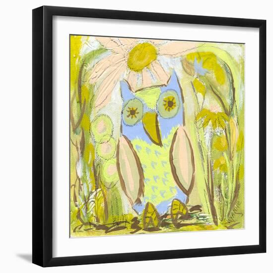 Owl in the Brambles-Wyanne-Framed Giclee Print