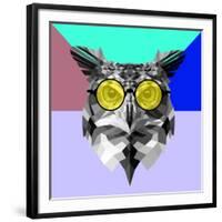 Owl in Yellow Glasses-Lisa Kroll-Framed Art Print