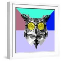 Owl in Yellow Glasses-Lisa Kroll-Framed Art Print